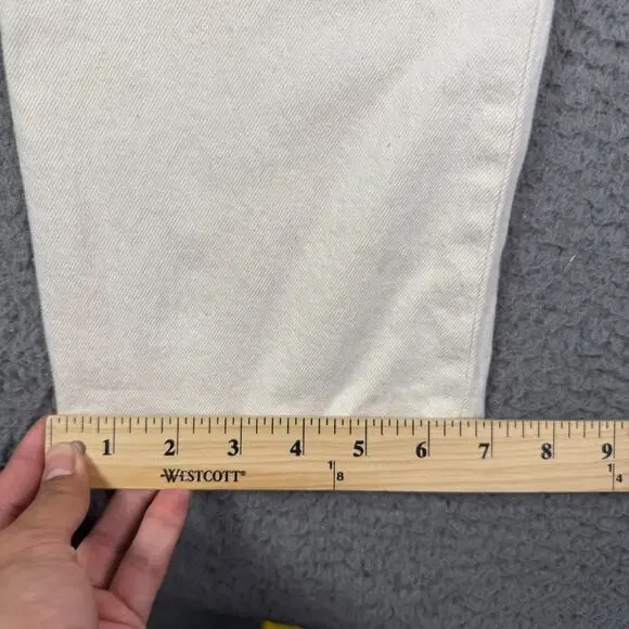 Abercrombie & Fitch Jeans Mens 29x30 Cream Vintage 90s Straight Stretch - Picture 10 of 12